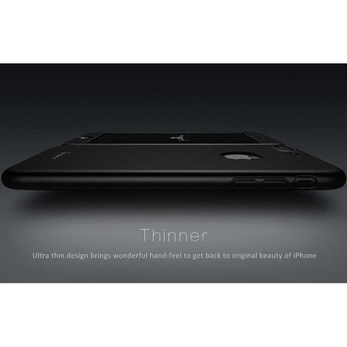 Husa Apple iPhone 7 IPAKY Full Cover 360 Negru + Folie Cadou