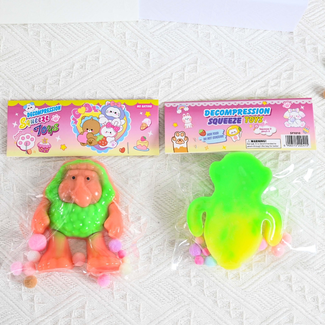 Jucarie Antistres Squishy, Flippy, Model Brr Brr Patapim, cu Revenire Lenta, din TPR, 12 x 11 x 3 cm, Multicolor