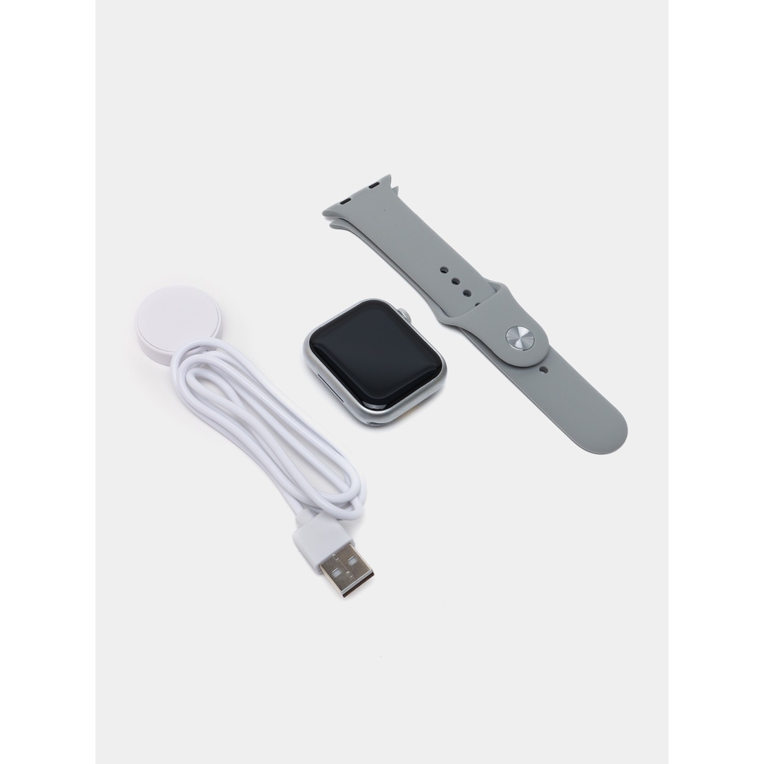 Ceas Smartwatch, Flippy, Editia 9, Apeluri Bluetooth, Incarcare Wireless, Afisaj 2.01 inch, Rezolutie 240 x 296, NFC, Puls, Gri