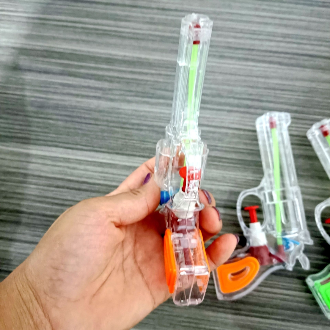Pistol cu Apa, Flippy, pentru Copii, din Plastic, 16 x 5 x 2 cm, Transparent/Portocaliu