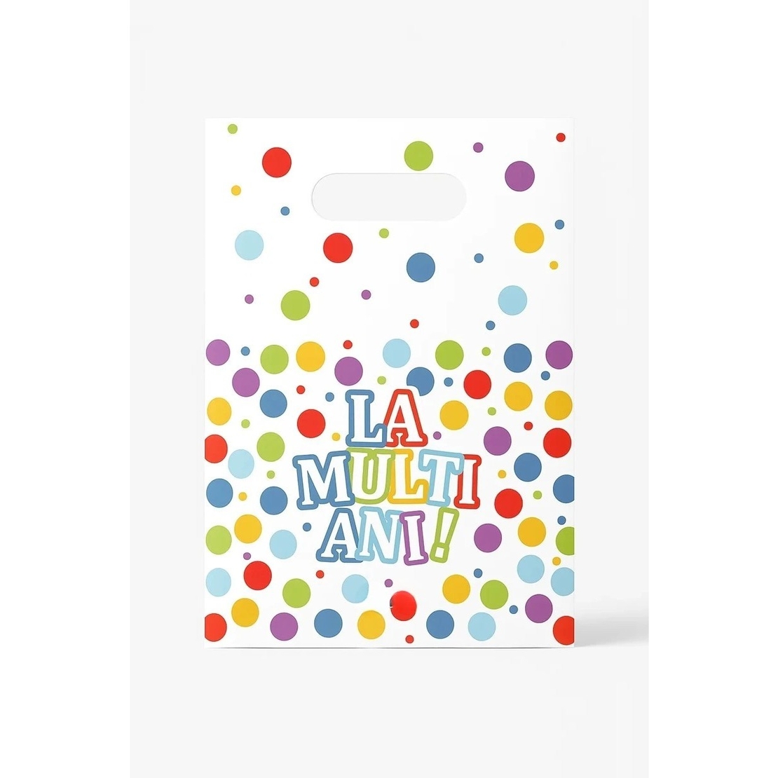 Set 10 Pungi de Cadou, Flippy, Colectia LA MULTI ANI, 16.5 x 25 cm, din Plastic, Multicolor