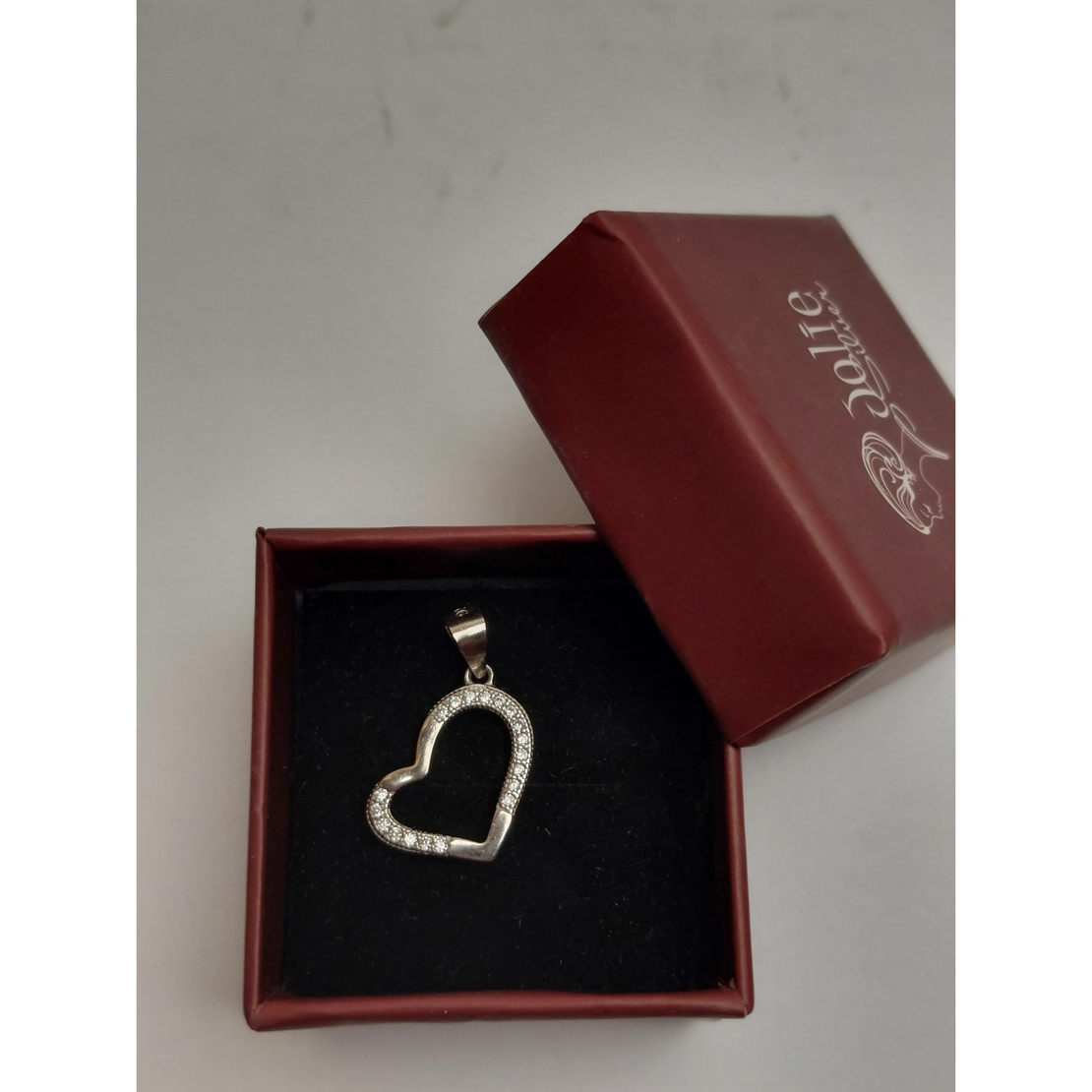 Pandantiv, Jolie Silver, Argint 925, Model Inima Contur Asimetrica, 1.4 G, 1.6 x 1.2 Cm