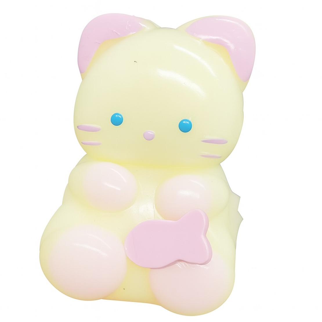 Jucarie Antistres Squishy, Flippy, cu Revenire Lenta, Model Pisicuta, Squeeze Pinch Family, 9 x 5.5 cm, Galben