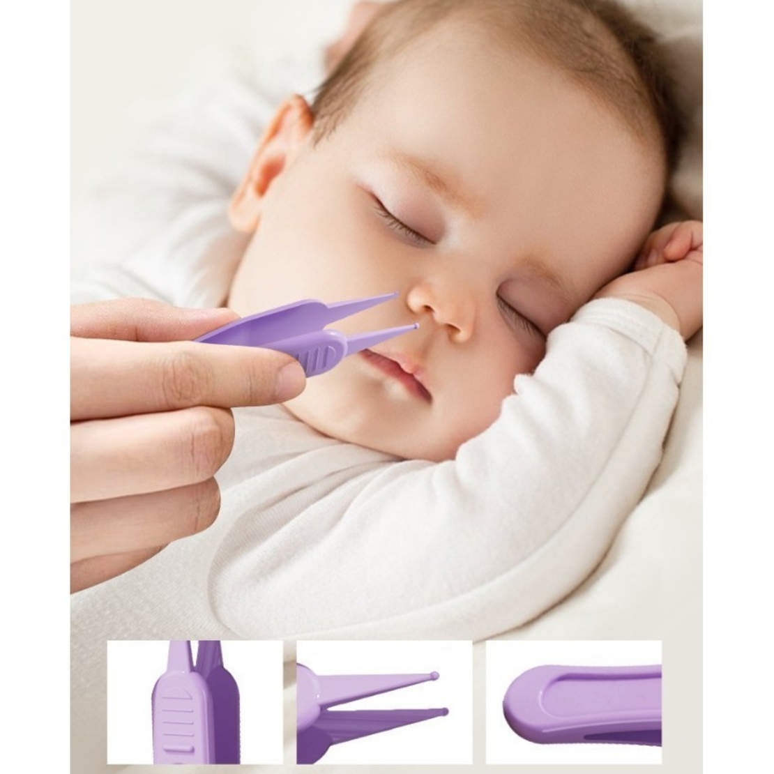 Set 4in1 de Ingrijire Unghii pentru Bebelusi, Flippy, Cutie de Depozitare Tip Cerb, 0-6 Ani, 11 x 6 x 11 cm, Mov