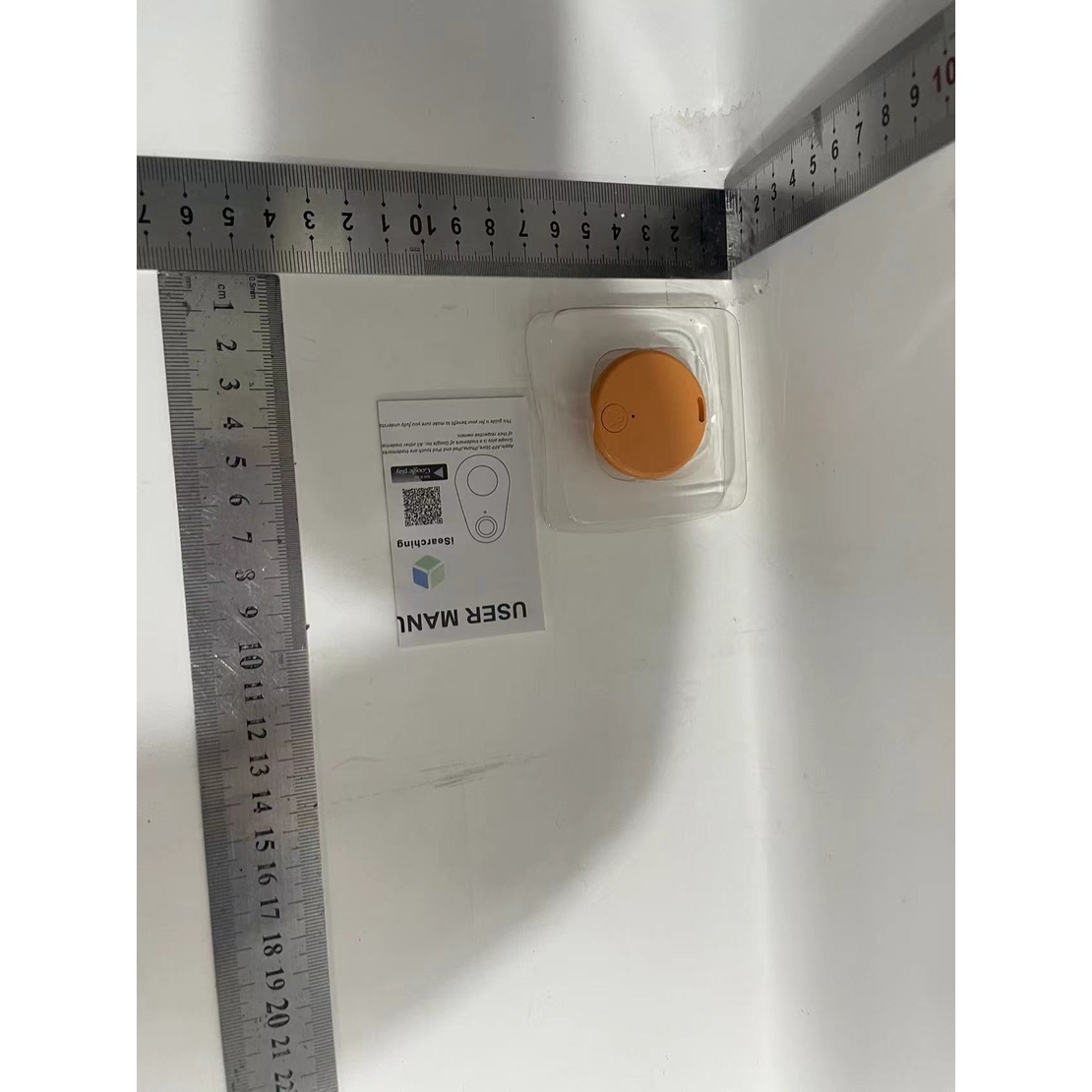 Dispozitiv Anti Pierdere Inteligent, Flippy, conexiune Bluetooth, Dispozitiv Anti Pierdere pentru accesorii, Baterie si Manual de Utilizare Incluse 38 x 38 x 7 mm, Portocaliu