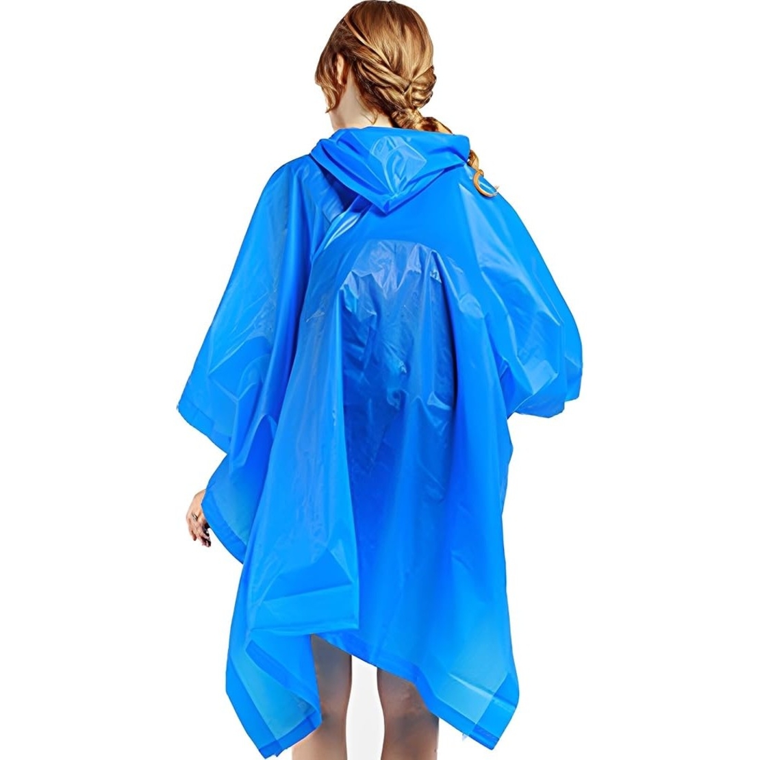 Pelerina de Ploaie, Flippy, pentru Adulti, EVA, Tip Poncho, Impermeabila, Rezistenta la Vant, Capse Laterale, 160 g, Albastru
