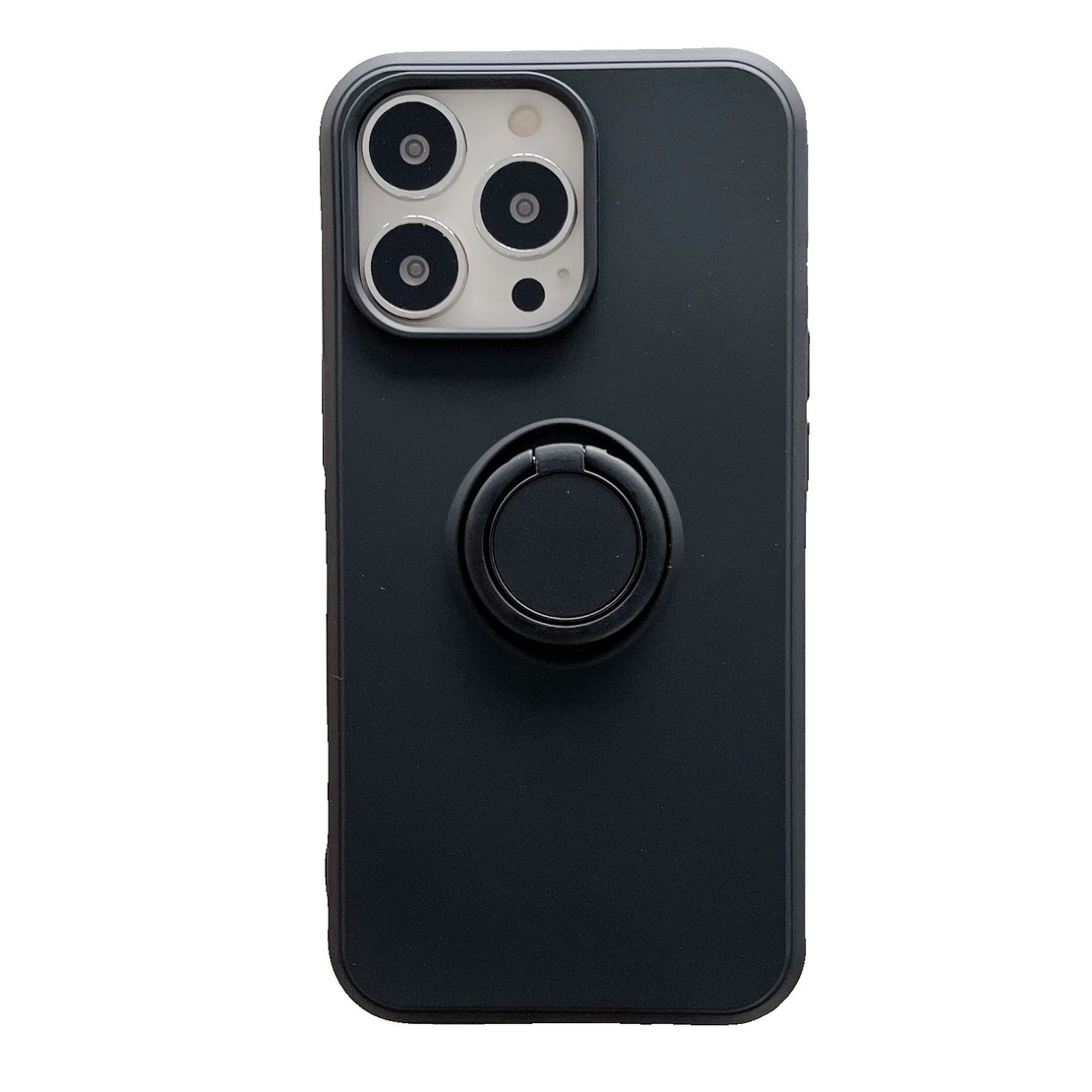 Husa protectie Flippy compatibila cu Samsung Galaxy A71 Liquid Silicone Ring cu suport rotativ Negru