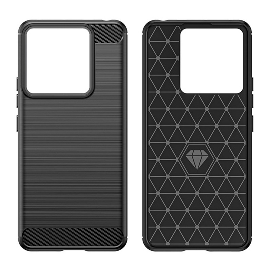 Husa de Protectie pentru Xiaomi Redmi Note 13 Pro Plus, Flippy, Protectie 360, din TPU cu element de Carbon, Anti Alunecare, 1.8 mm, Negru
