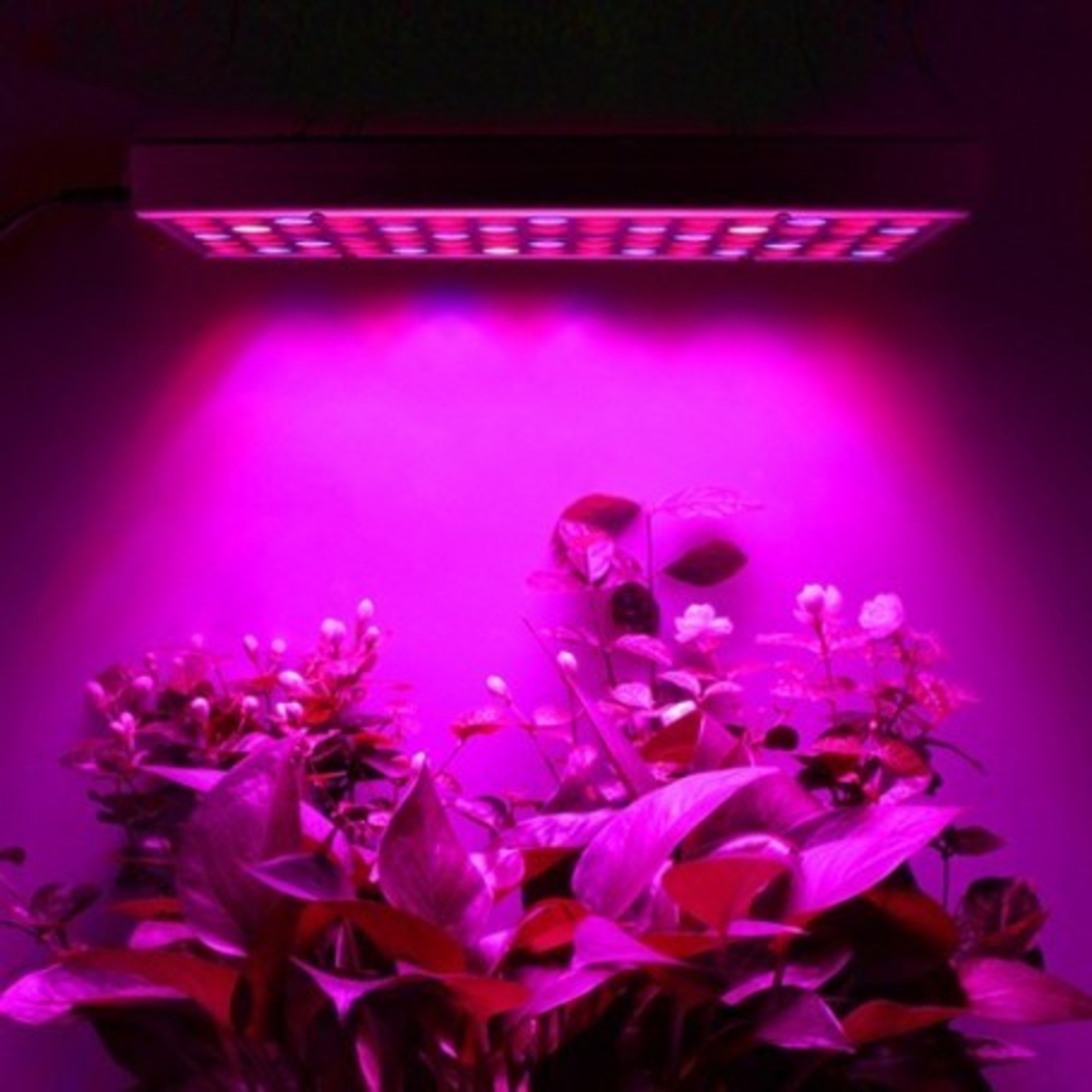 Lampa LED 45W Flippy, pentru cresterea plantelor in interior, 225 de leduri, 165 leduri rosii, 60 albastre, 30 x 30 cm, multicolor