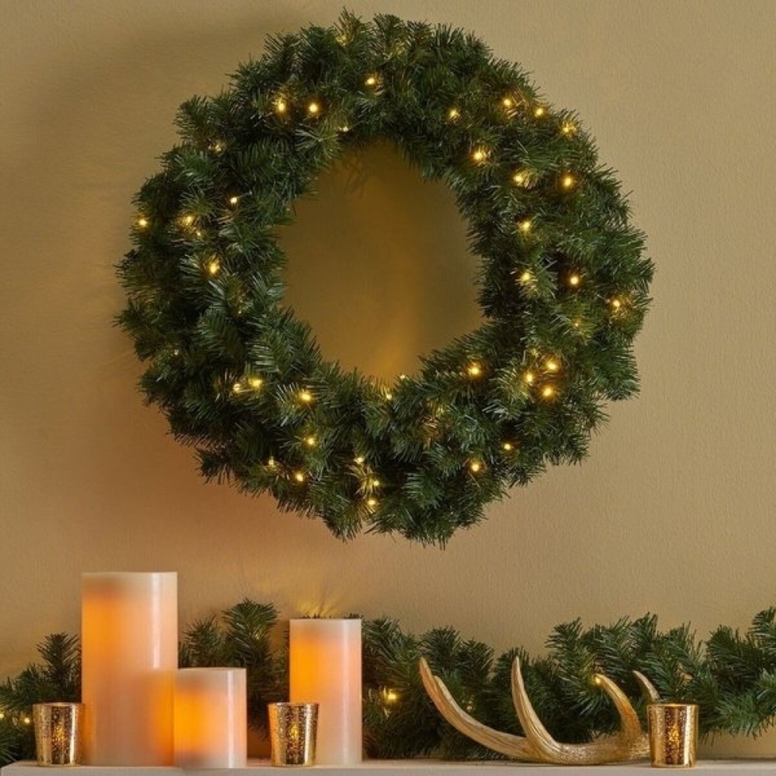 Instalatie de Craciun cu Baterii Fir Negru Tip Sir 4.5 m 50 LED -uri Alb Cald