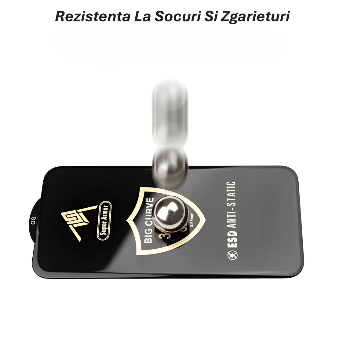 Folie Sticla Securizata, Flippy, compatibila cu Apple iPhone 16 Pro Max, Sticla ESD, Super HD Glass, Anti-static, Margini Negre, Transparent