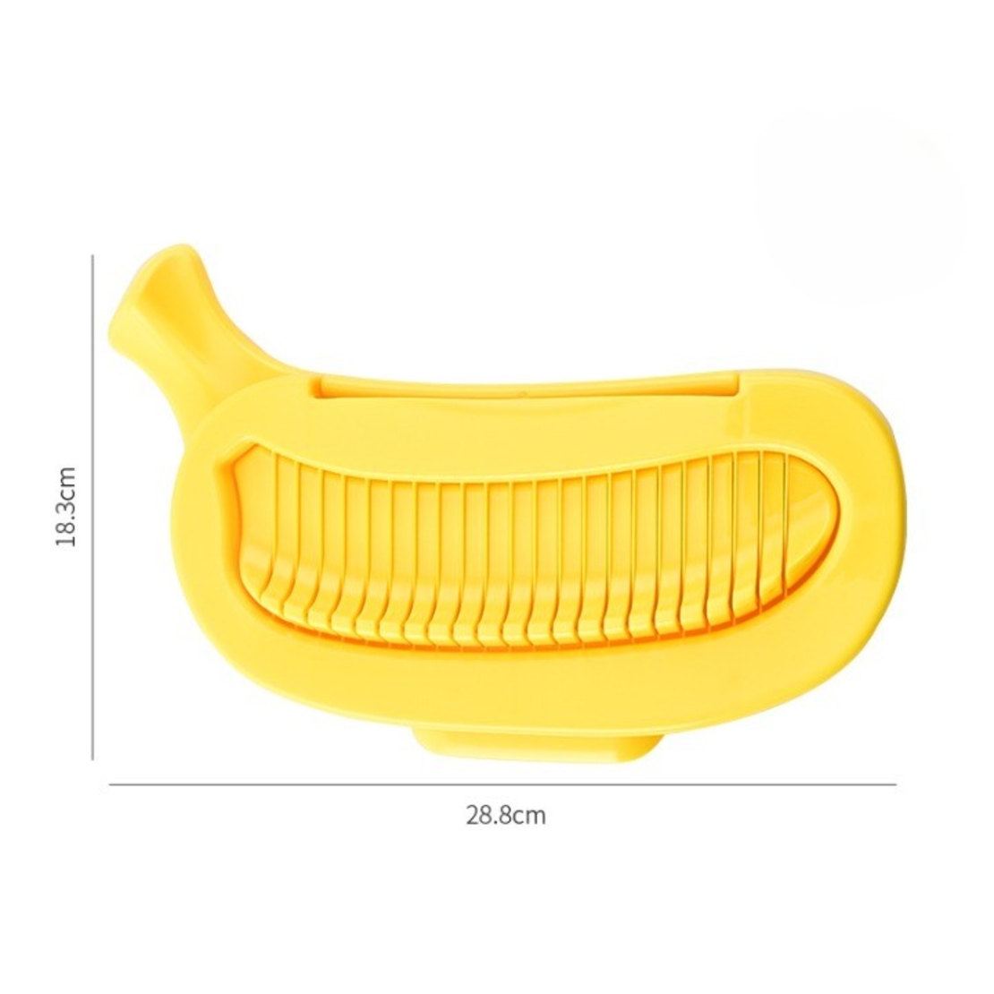 Feliator Multifunctional pentru Alimente, Flippy, Model Banana, pentru Legume si Fructe, Accesoriu pentru Bucatarie, 28.8x18.3 cm, Galben