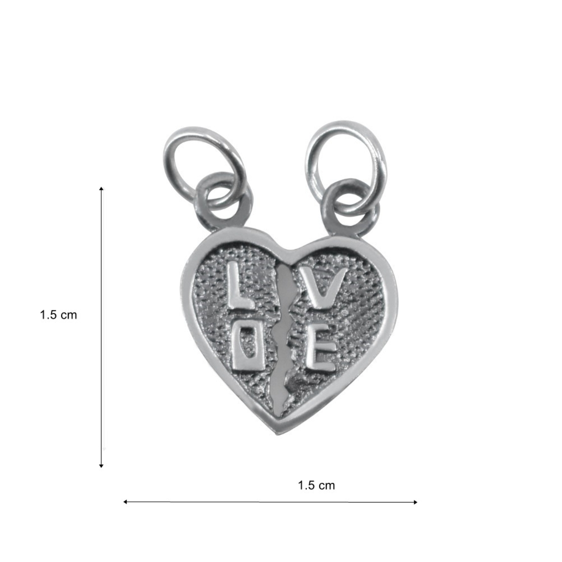 Pandantiv, Jolie Silver, Argint 925, Model Doua Jumatati Love, 1.1 g, 1.5 x 1.5 cm