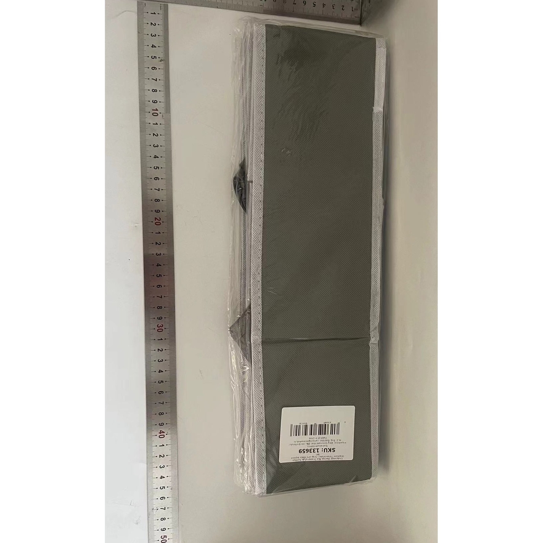 Organizator pentru Sertar, Flippy, 3 Marimi, pentru Lenjerie, Tricouri, Sosete, 6 Piese, Pliabil, Stivuibil, din Tesatura, Gri/Alb