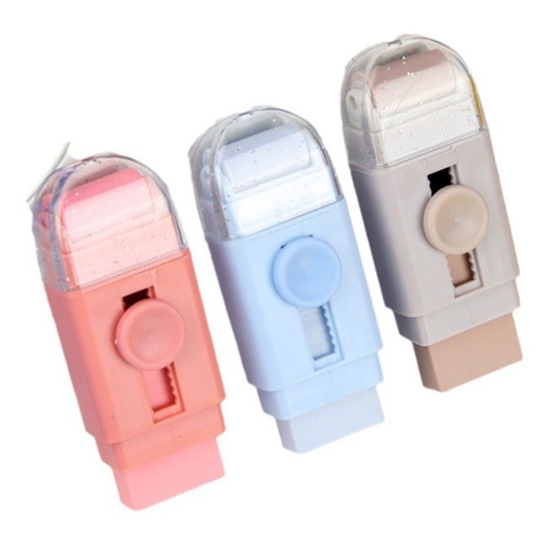 Radiera, Flippy, cu 2 Rezerve, Reglare Pull-Push, din Cauciuc, Kaki