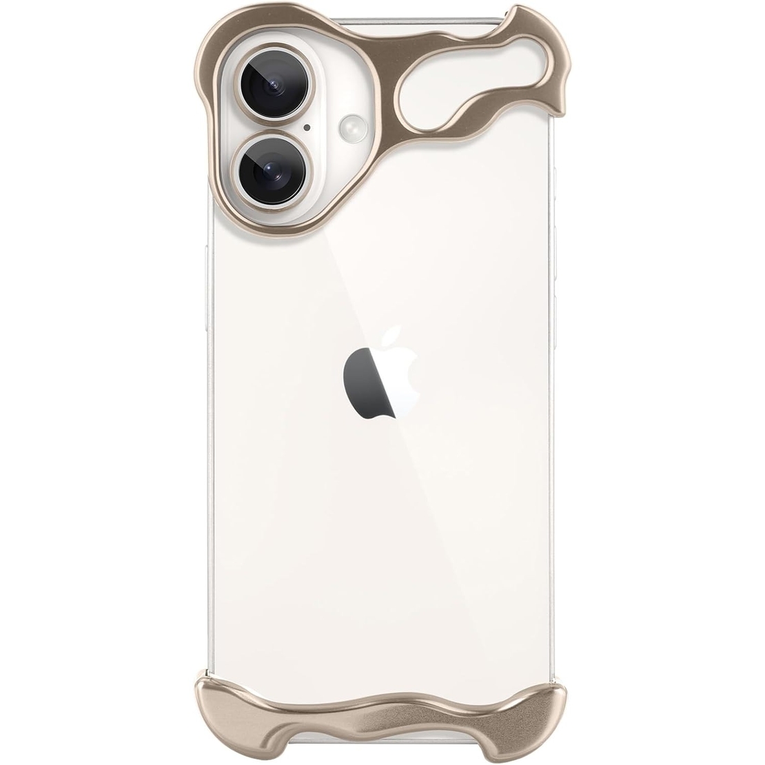 Husa Metalica Compatibila cu iPhone 16, Flippy, Protectie pentru Colturile Telefonului si Camera, Aliaj, Antisoc, Antizgariere, Auriu
