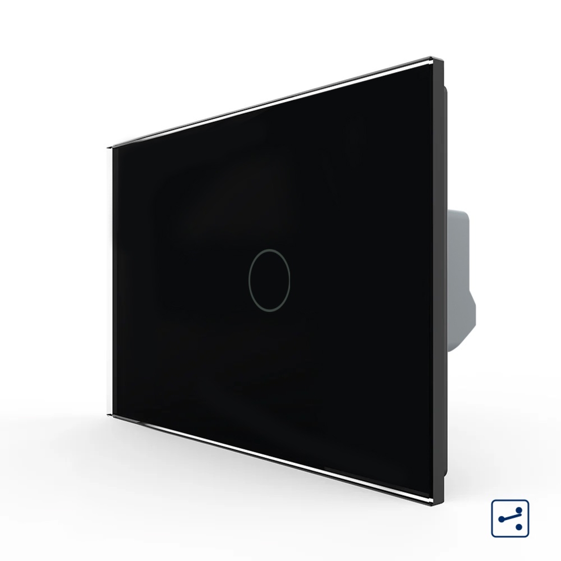 Intrerupator Simplu Cap Scara / Cruce cu Touch LIVOLO din Sticla, Standard Italian, negru