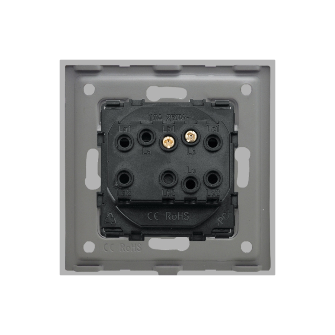 Buton de Sonerie Mecanic LUXION cu Rama din Sticla, gri