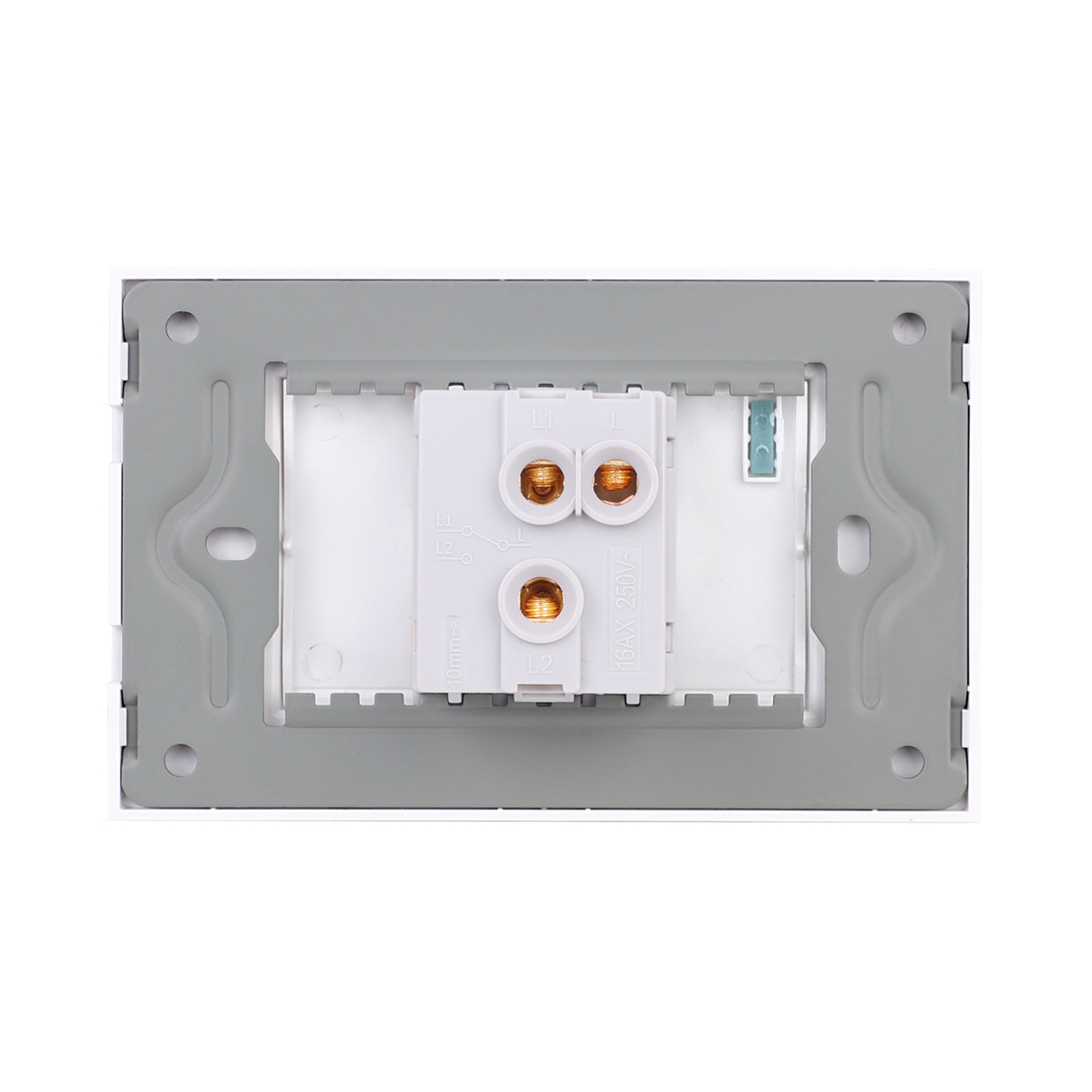 Intrerupator Simplu Cap Scara Mecanic LUXION cu Rama din Sticla, Standard Italian, 3M, auriu