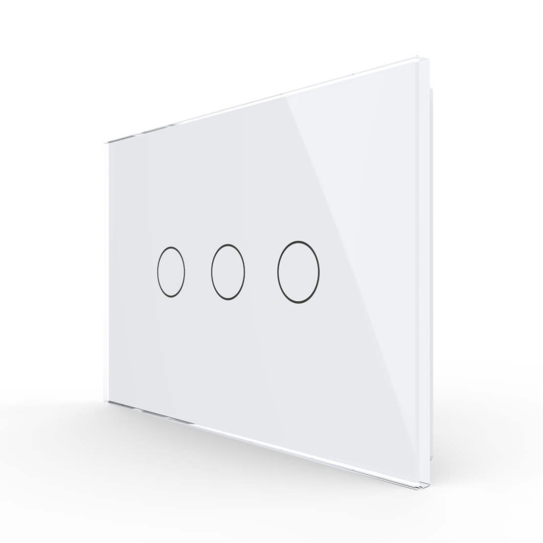 Panou intrerupator triplu cu touch Livolo din sticla, standard Italian - Serie noua, alb