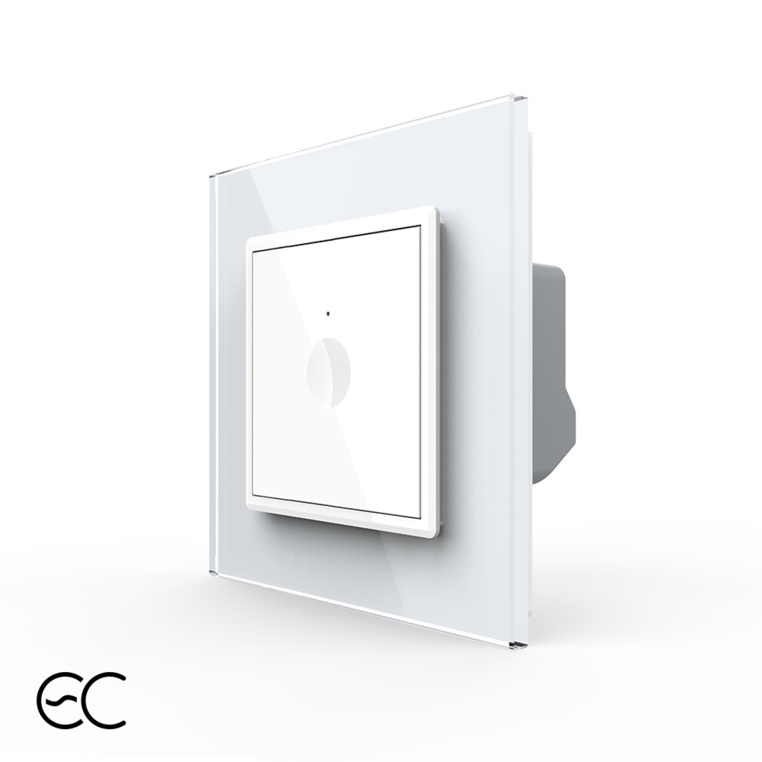 Intrerupator Simplu cu Touch LIVOLO cu Rama din Sticla - Protocol ZigBee EC, alb
