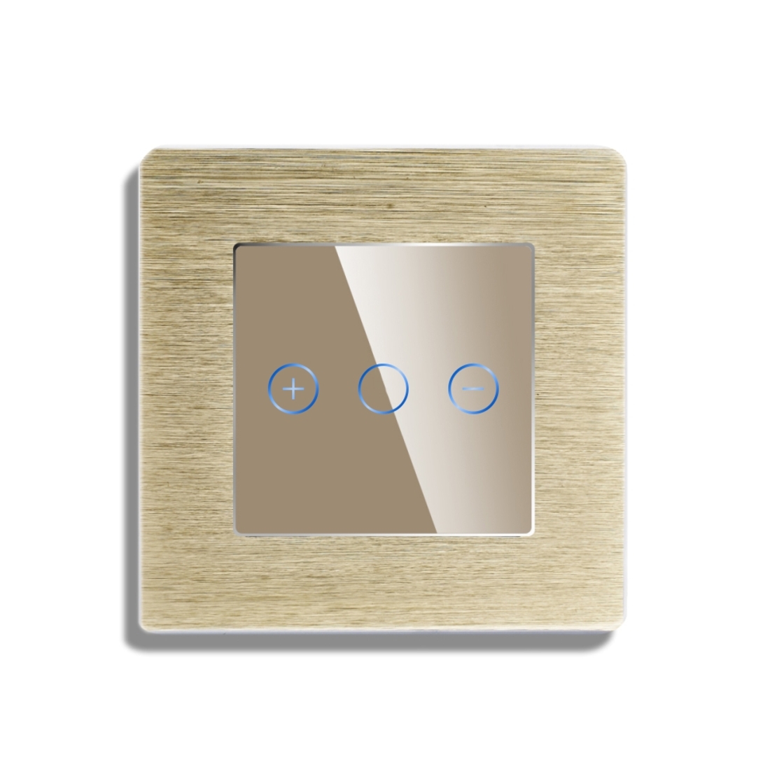 Intrerupator Simplu cu Variator cu Touch din Sticla si Rama de Aluminiu LUXION, protocol Zigbee, auriu