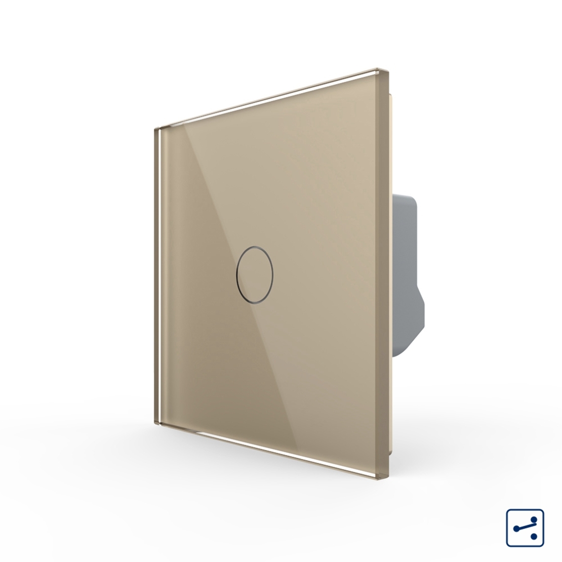 Intrerupator Simplu Cap Scara / Cruce LIVOLO cu Touch - Serie Noua, auriu