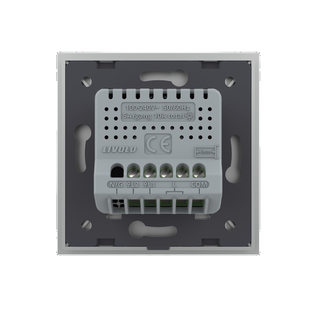 Intrerupator Dublu Cap Scara / Cruce cu Touch LIVOLO - Serie Noua, gri