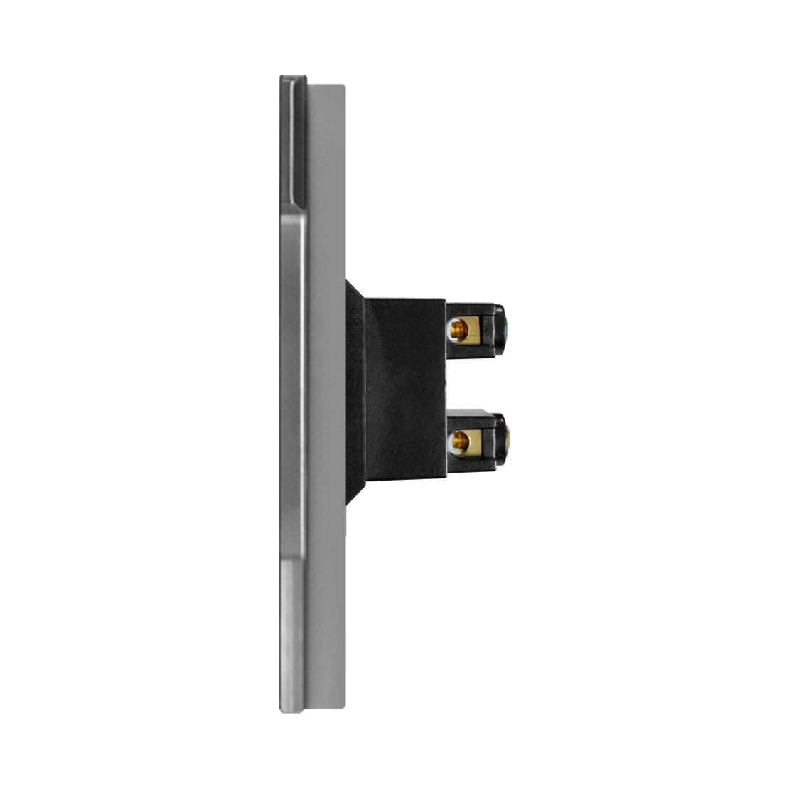 Priza Dubla cu Module Inguste cu Rama din Sticla LUXION, gri