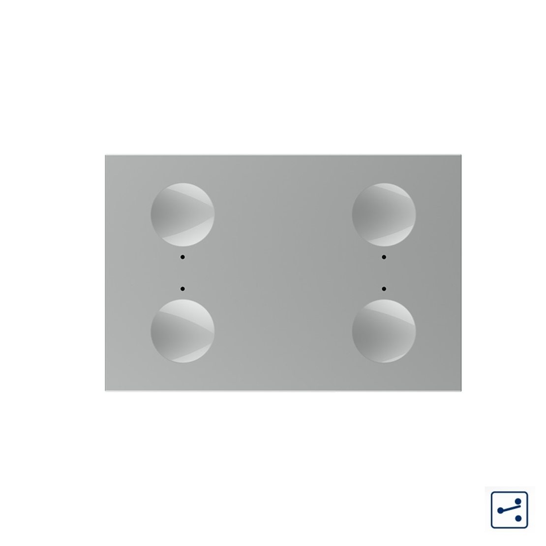 Modul intrerupator cvadruplu cap scara / cap cruce cu touch Livolo standard Italian, Serie noua, gri