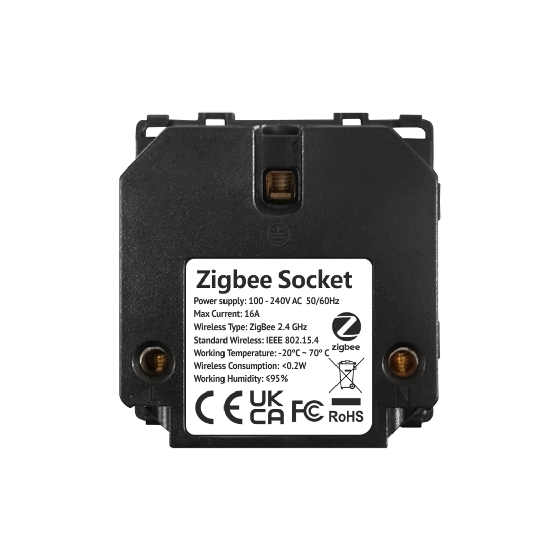 Modul Priza Inteligenta cu Protocol Zigbee si Monitorizare Consum, Fara Rama Din Sticla LUXION, auriu