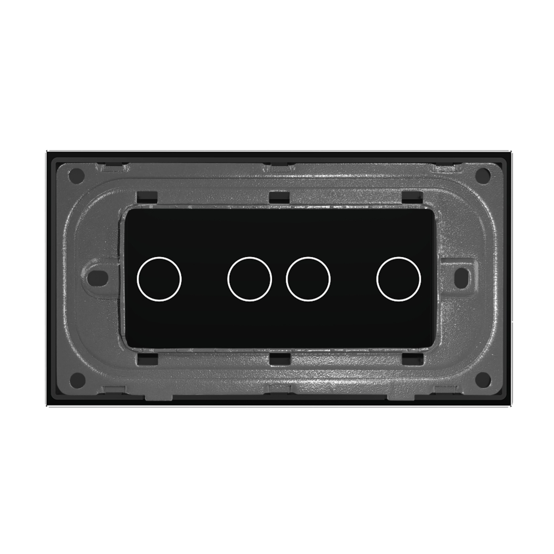 Panou Intrerupator Dublu + Dublu cu Touch LIVOLO din Sticla, Standard Italian - 4M, negru