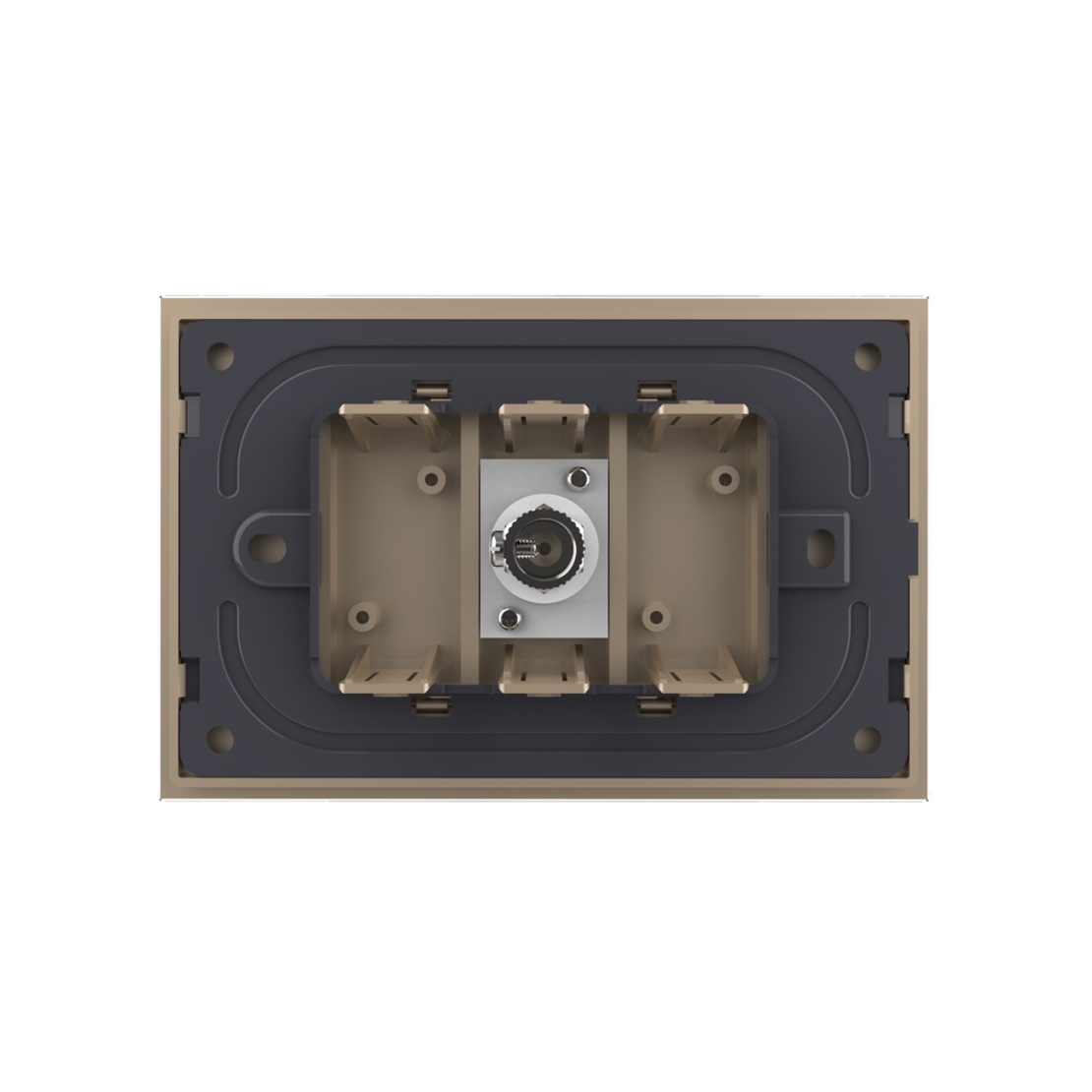 Priza Simpla TV Livolo cu Rama din Sticla - Serie Noua, auriu