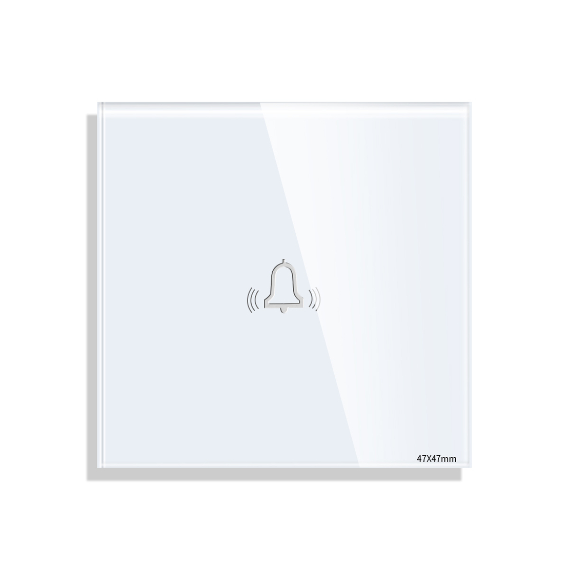 Panou Buton Sonerie cu Touch Mini din Sticla LUXION, alb