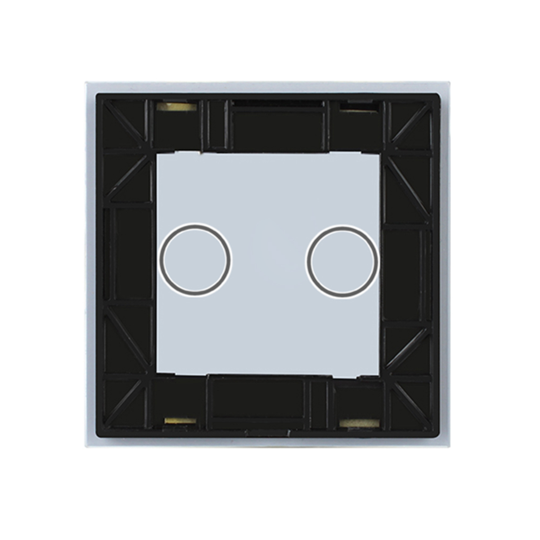 Panou intrerupator dublu cu touch Livolo din sticla, alb