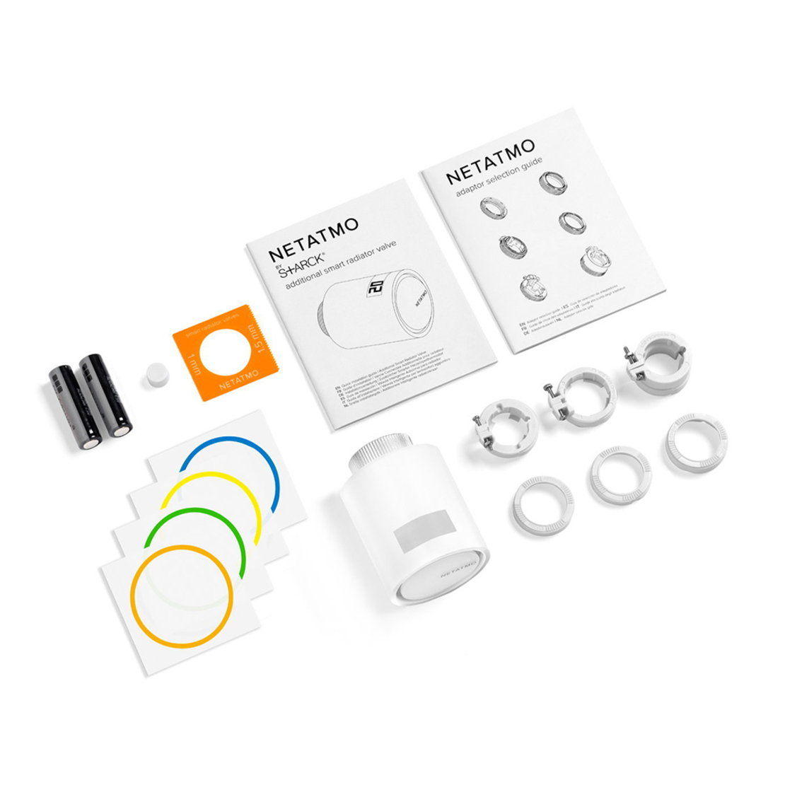 Cap termostat Netatmo, Wi-Fi, Control aplicatie, Programare, 4 Culori interschimbabile