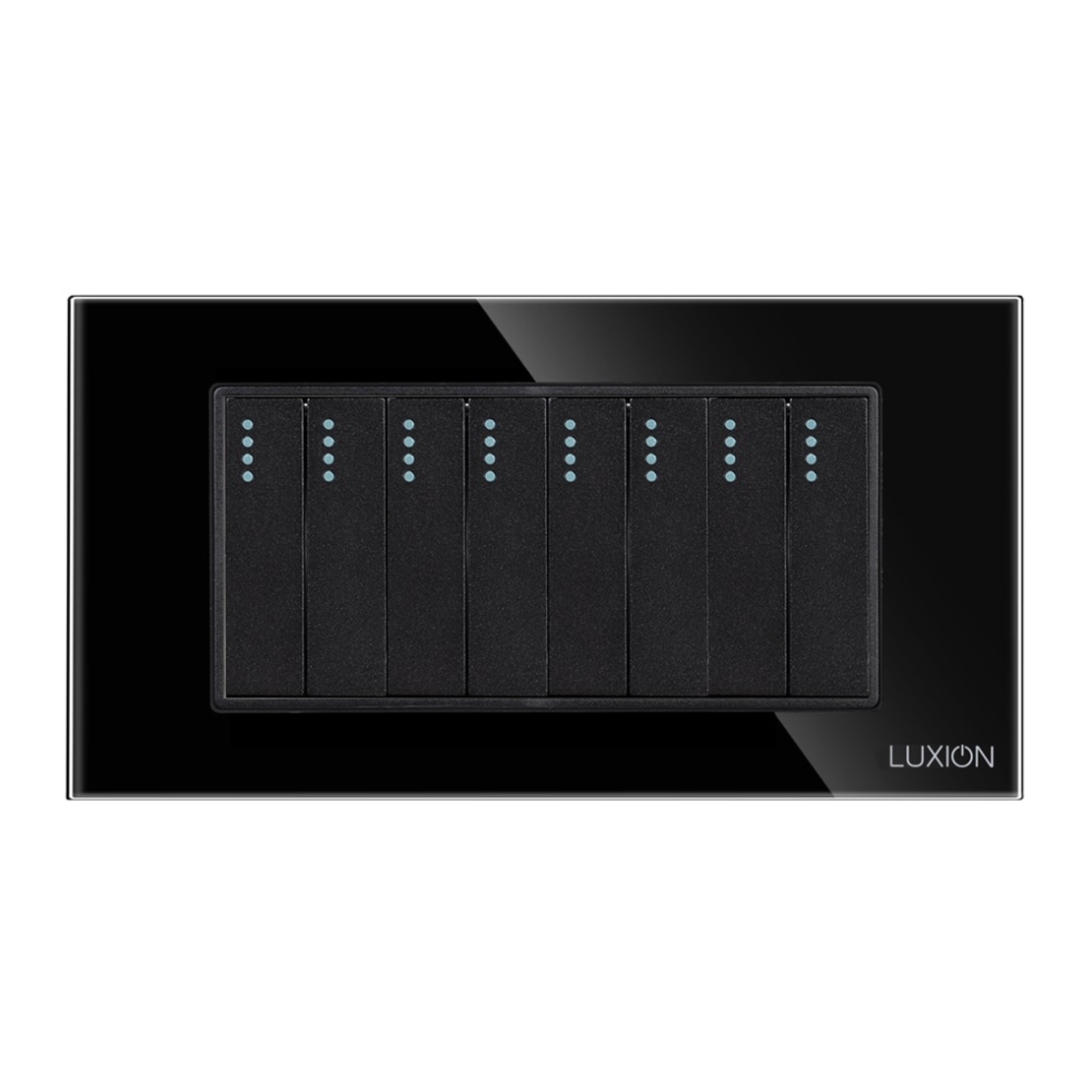 Intrerupator Mecanic 8 Posturi LUXION cu Rama din Sticla, Standard Italian, 4M, negru