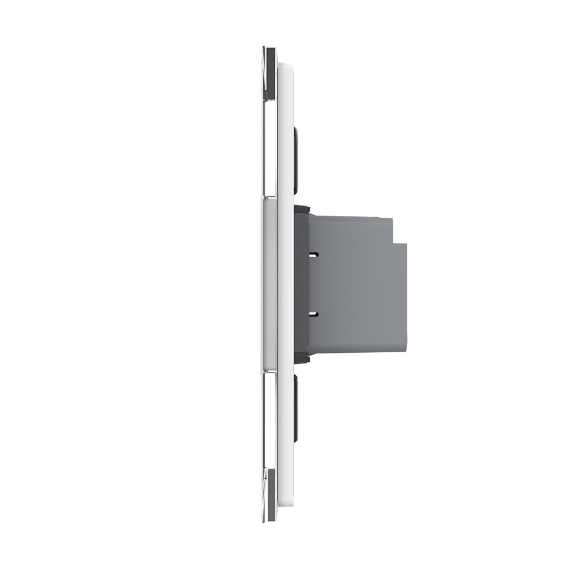 Intrerupator Simplu cu Touch Livolo cu Rama Din Sticla 1M - Serie Noua, alb