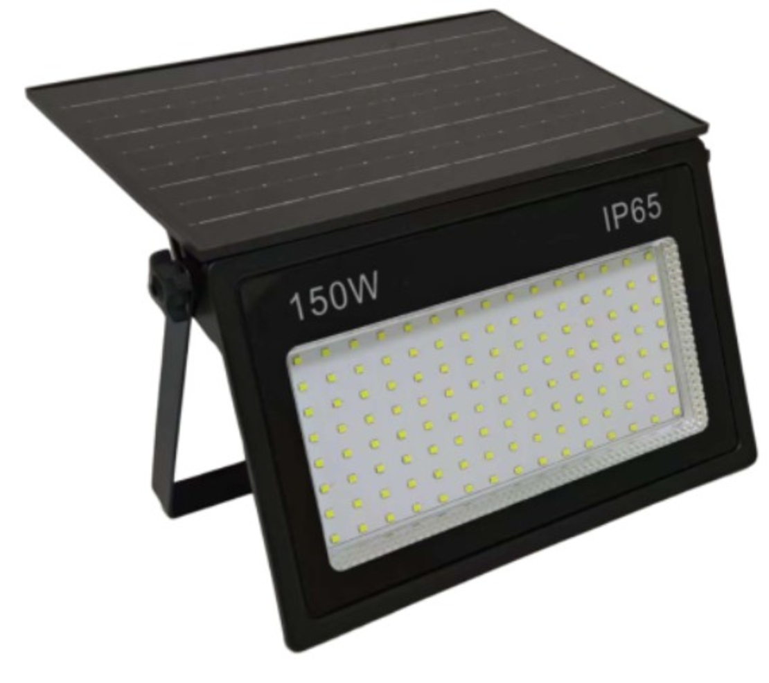 Proiector cu panou solar integrat 150W, 285x175x52mm, 1600lm, IP65, 6500K
