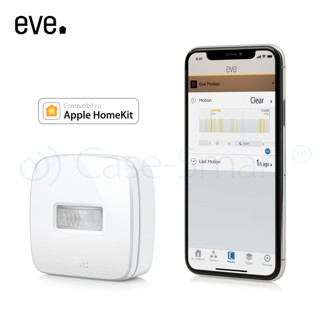 Senzor de miscare Eve Motion, Compatibil cu Apple HomeKit, Wireless