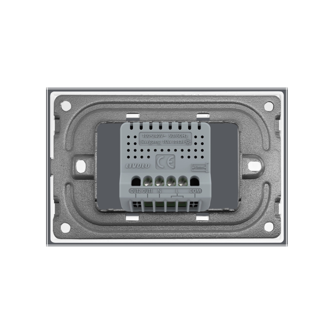 Intrerupator Simplu Wi-Fi cu Touch LIVOLO din Sticla, Standard Italian – Serie Noua, alb