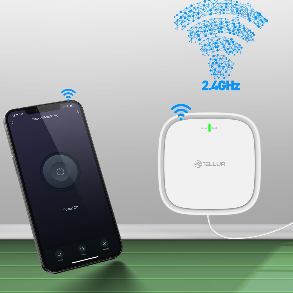 Senzor de gaz Tellur, Conexiune Wi-Fi, 2.4 GHz, Alarma, Notificari
