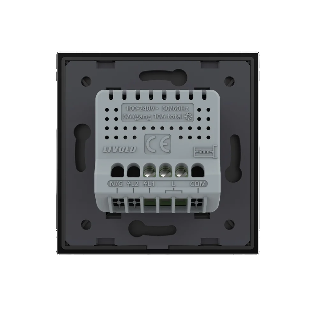 Intrerupator Simplu cu Timer LIVOLO Din Sticla - Serie Noua, negru