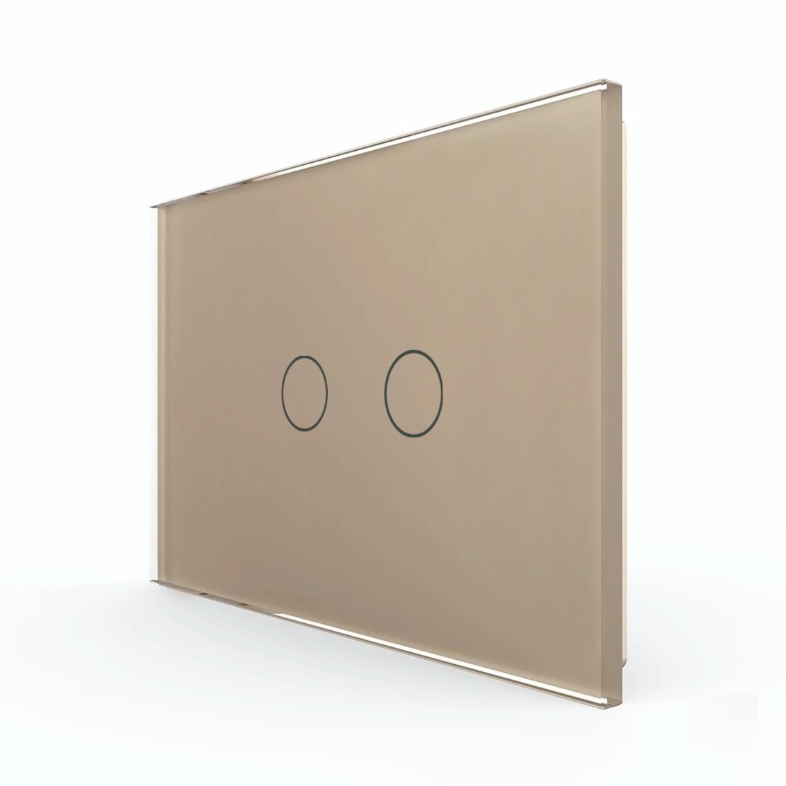 Intrerupator Dublu cu Touch LIVOLO din Sticla – Standard Italian, auriu
