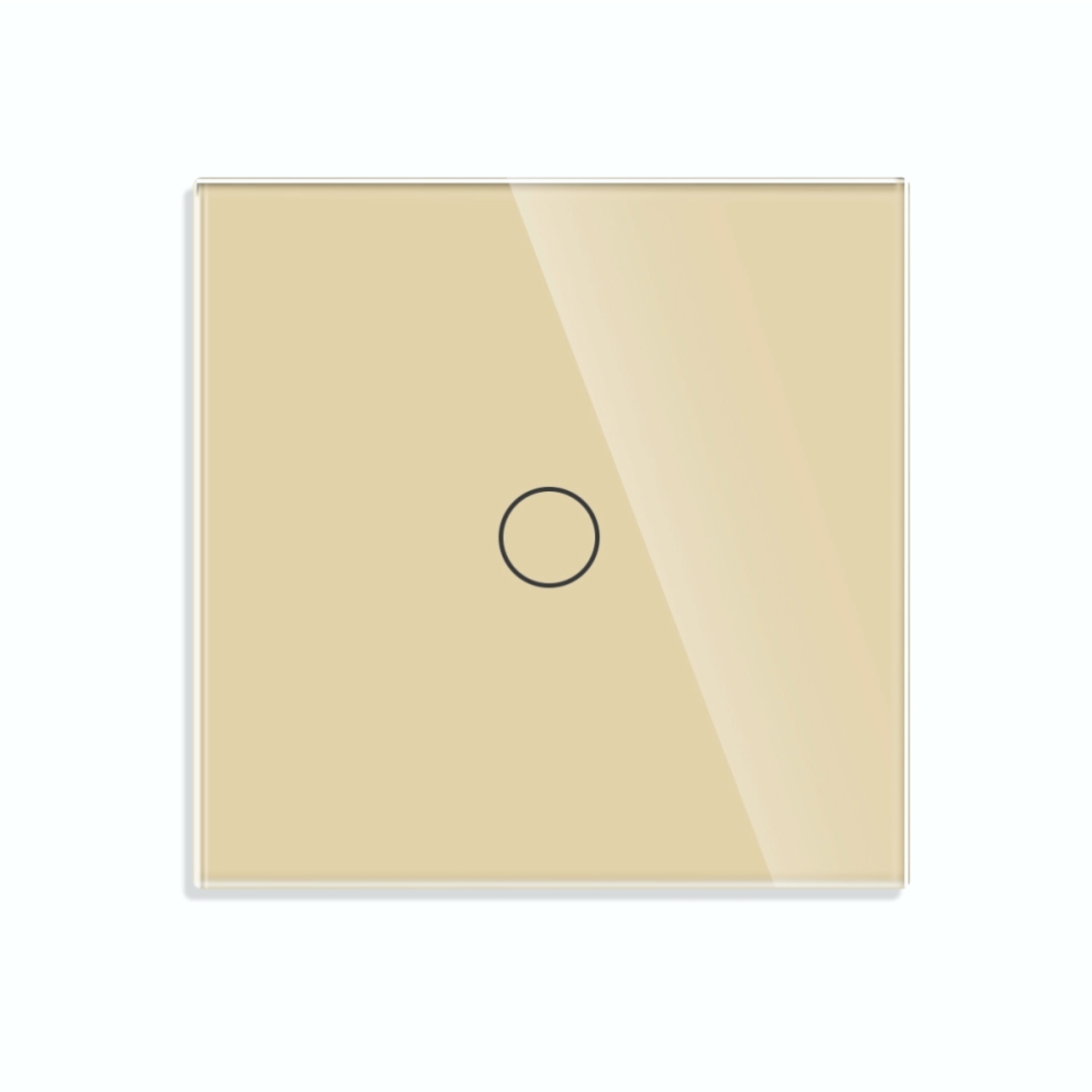 Intrerupator Simplu Cap Scara/Cruce cu Touch din Sticla LUXION, Serie A, auriu