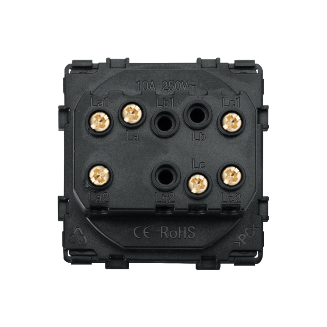 Modul Intrerupator Dublu Cap Scara Mecanic LUXION, auriu