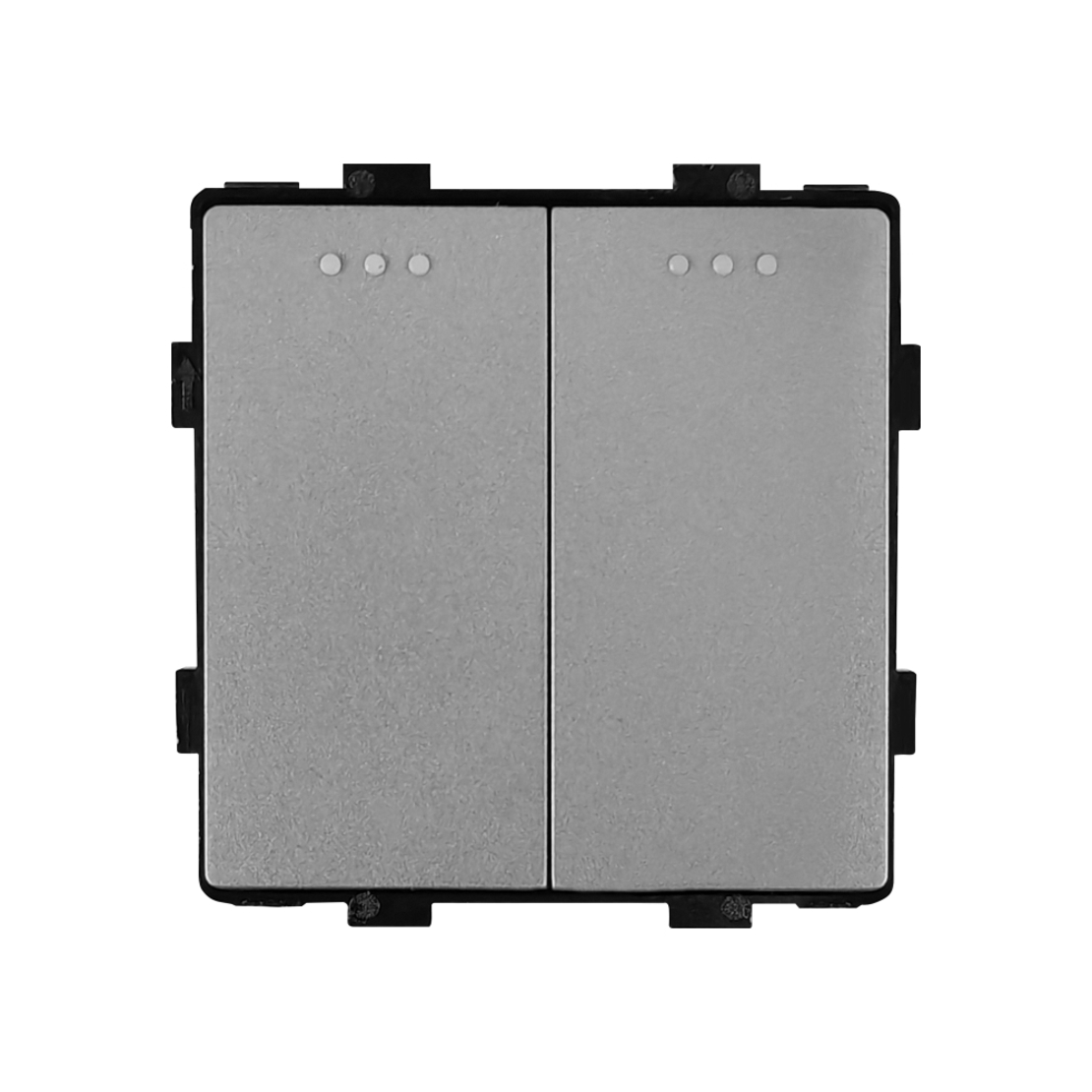 Modul Intrerupator Dublu Mecanic cu Reset / Revenire LUXION, gri