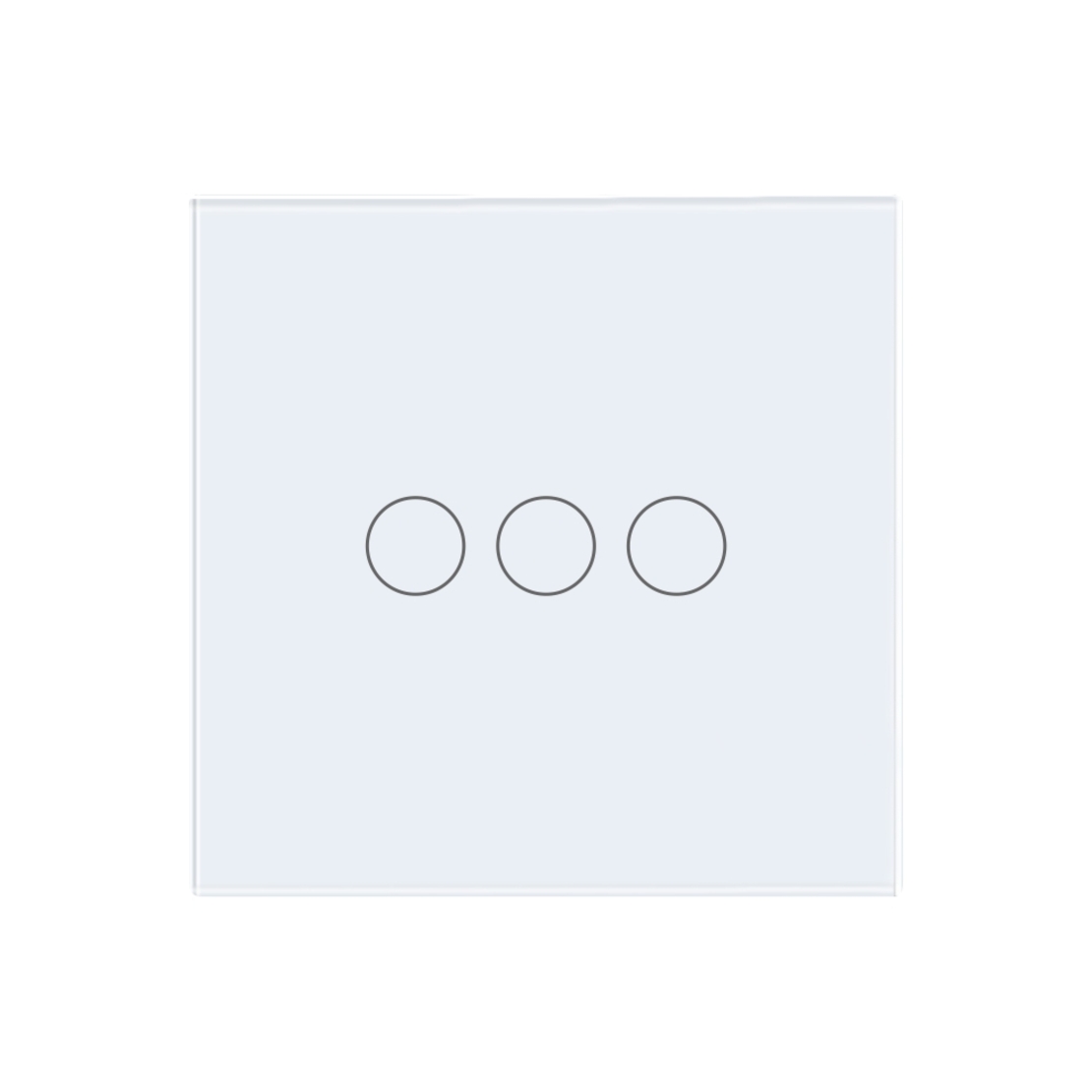 Intrerupator Triplu Wi-Fi + RF433 cu Touch din Sticla LUXION, alb