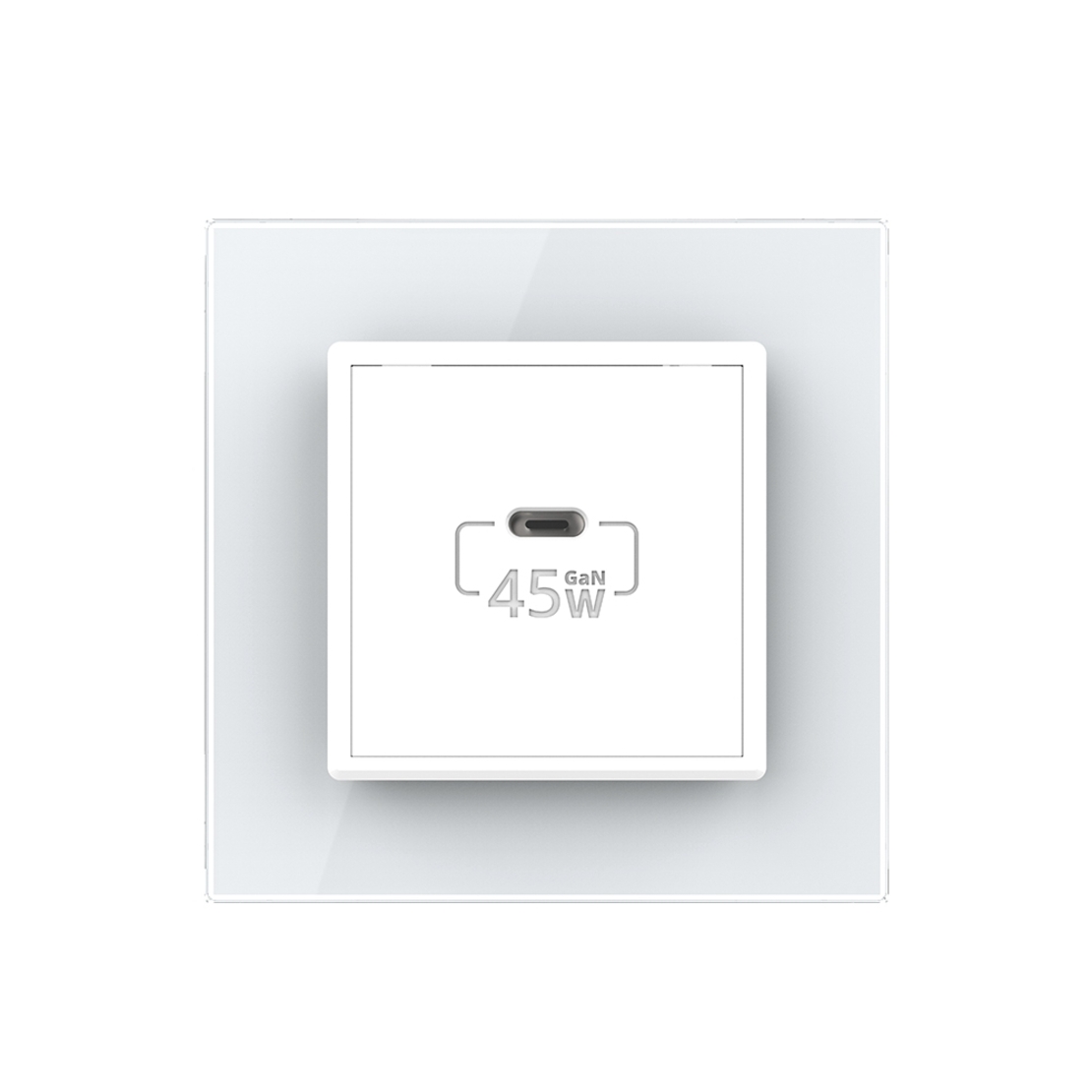 Priza USB Tip C Livolo cu Rama din Sticla, alb