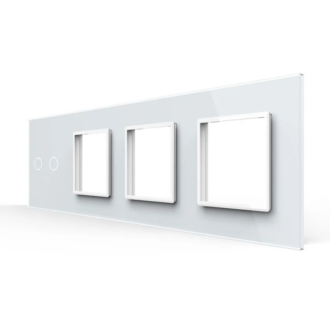 Panou Intrerupator Dublu + 3 Prize LIVOLO din Sticla, Standard German, alb